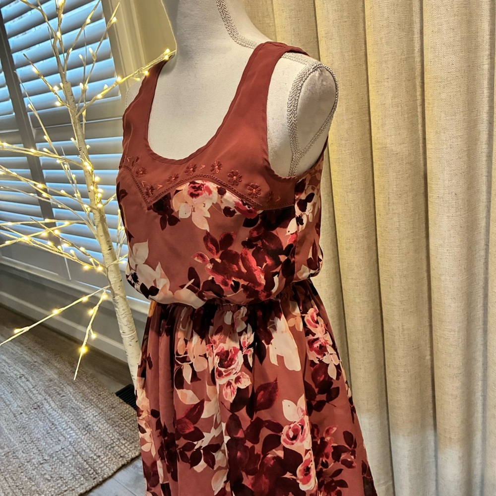 LC Lauren Conrad Pretty in Pink Floral Flowy Dress size 4 - Picture 6 of 9